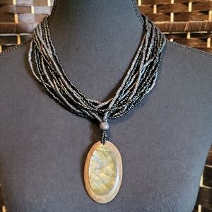 Elegant Black and Gold Beaded Necklace